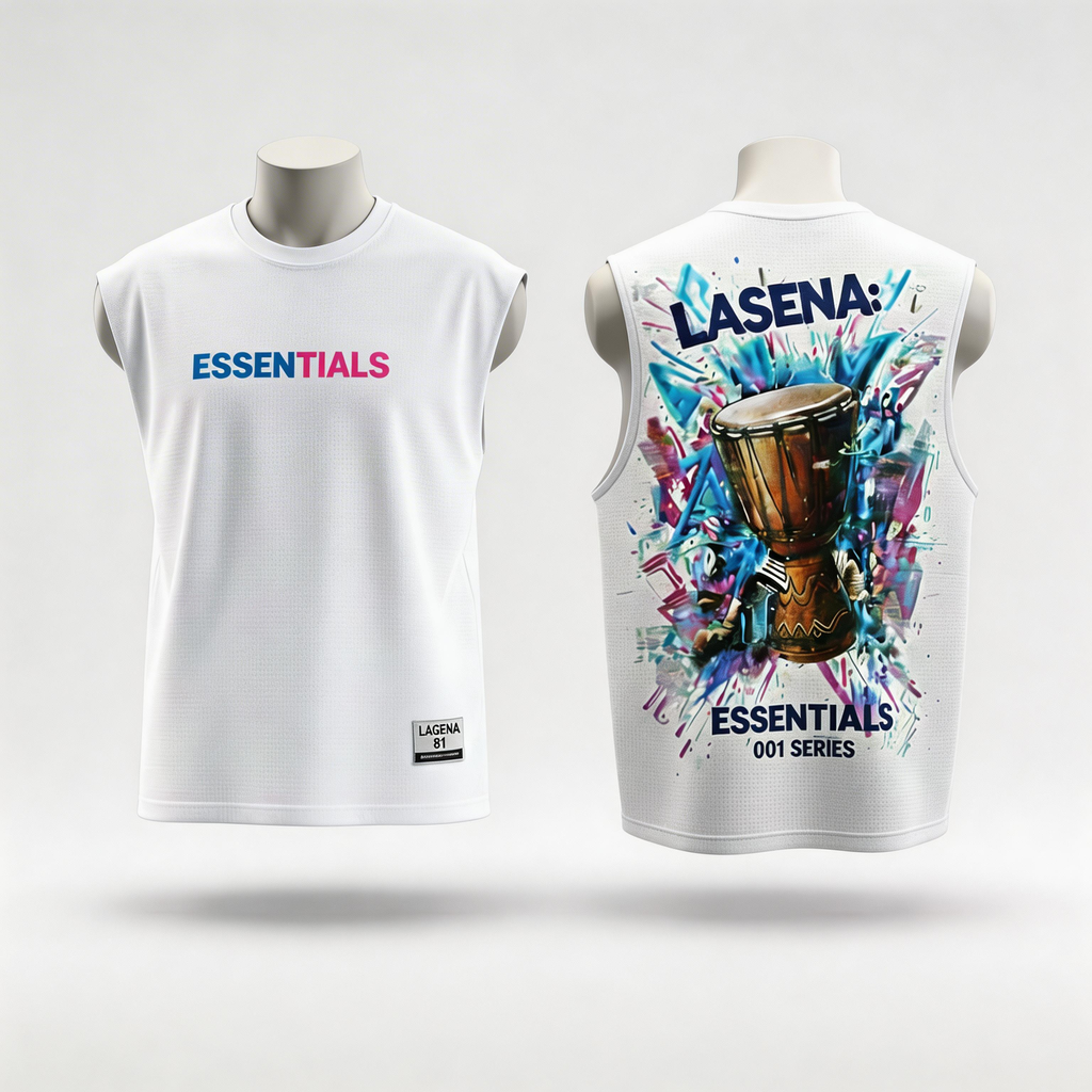 The Gidi Pulse - 001 Series | Lasena Signature Gangan (Talking Drum) Sleeveless Tees